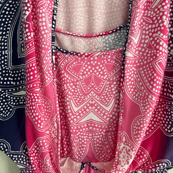 Tori Richards Honolulu Casbah Karley Dress Beach Cover up Blue Pink Size S - Picture 5 of 11